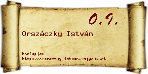 Orszáczky István névjegykártya