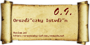 Orszáczky István névjegykártya