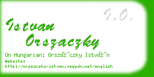 istvan orszaczky business card